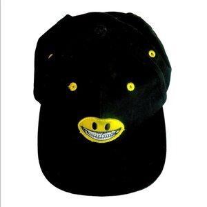 Popaganda Ron English art baseball hat cap black yellow happy face grin emoji